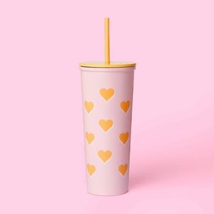 NWT Stoney Clover Lane x Target collab - pink with orange hearts print tumbler